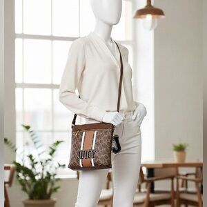 Juicy Couture Brown and Tan Crossbody Bag
